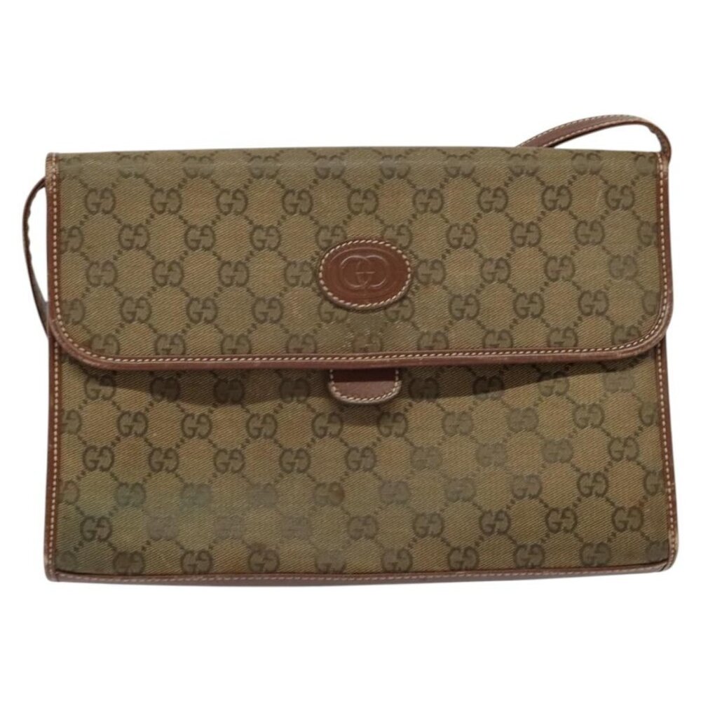 Authentic GUCCI GG Canvas Shoulder Bag Brown Gold 004 49 0195 - Picture 5 of 16